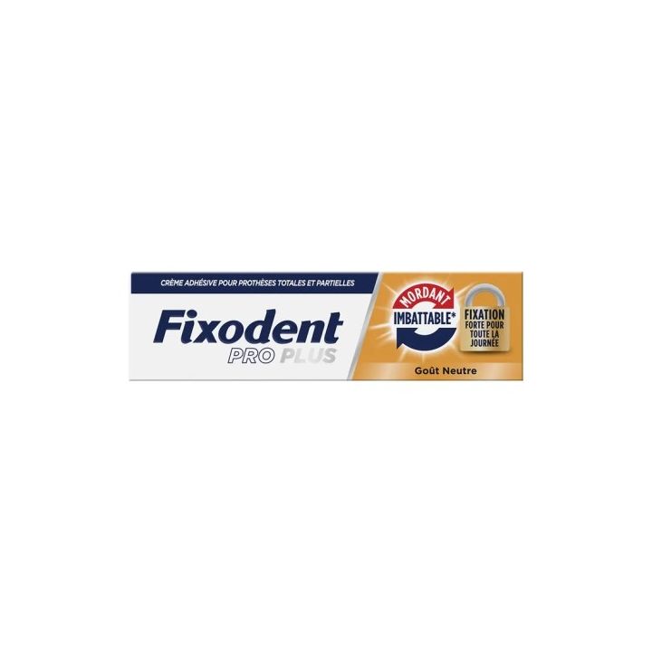 Crème adhésive goût neutre Fixodent Pro Plus - tube de 40g