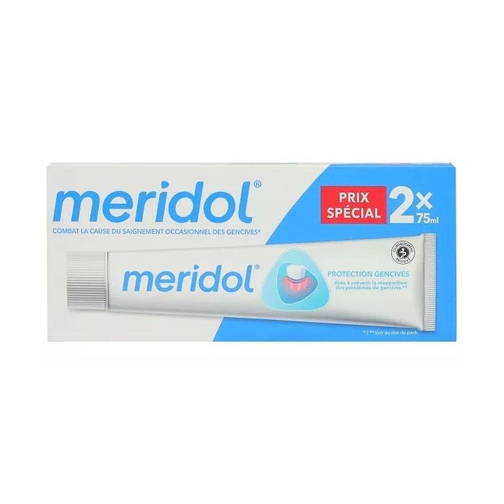 Dentifrice protection gencives Meridol - offre spéciale 2 tubes de 75ml 