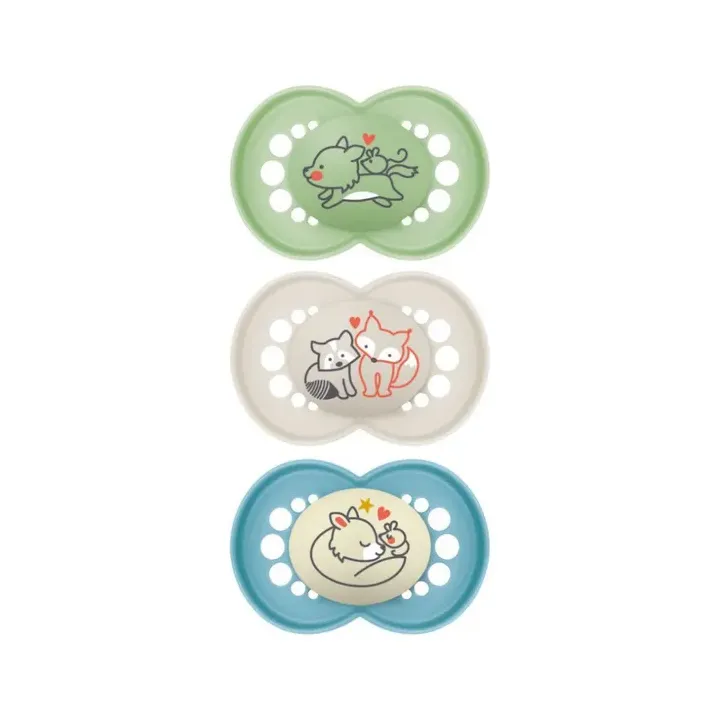 Sucette anatomique Original jour/nuit 18 mois+ bleu Mam - lot de 3 sucettes