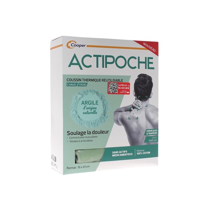 Actipoche Coussin thermique argile cervicales et trapèzes Cooper - un coussin