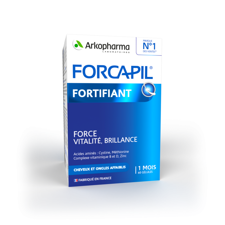 Forcapil cheveux et ongles Arkopharma - boîte de 60 gélules