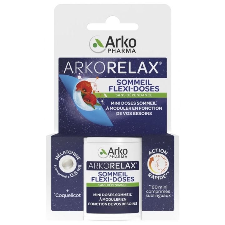 Arkorelax Sommeil flexi-doses Arkopharma - boîte de 60 mini-comprimés sublingaux