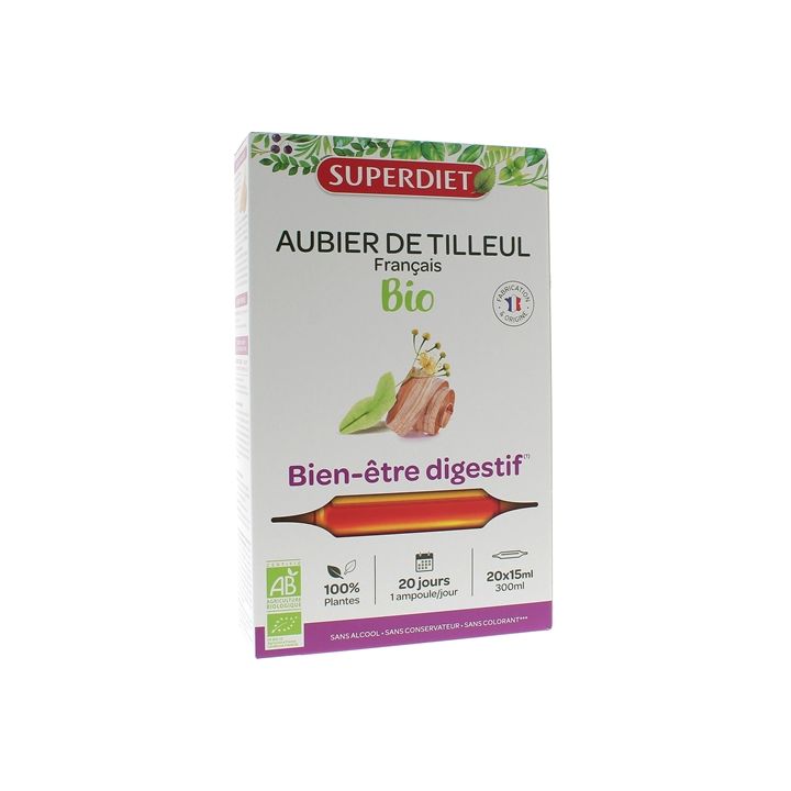 Aubier de tilleul Bio Super Diet - 20 ampoules de 15 ml