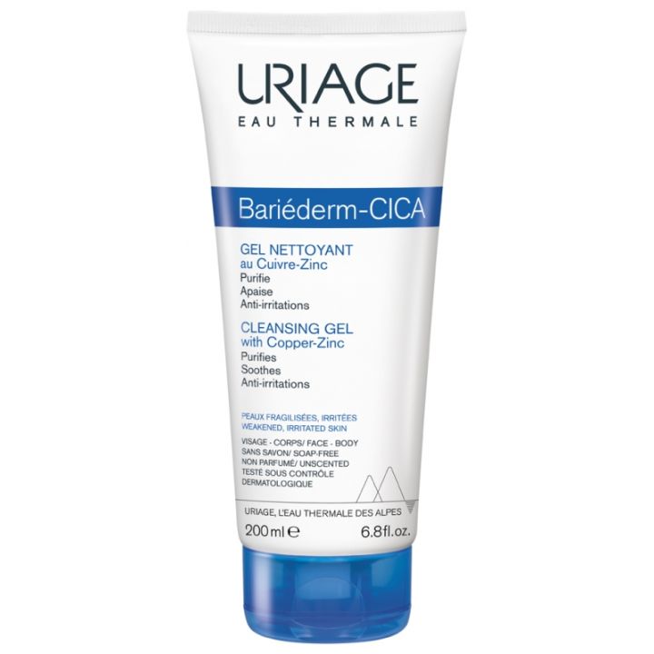 Bariéderm cica-gel nettoyant au Cu-Zn Uriage - tube de 200 ml