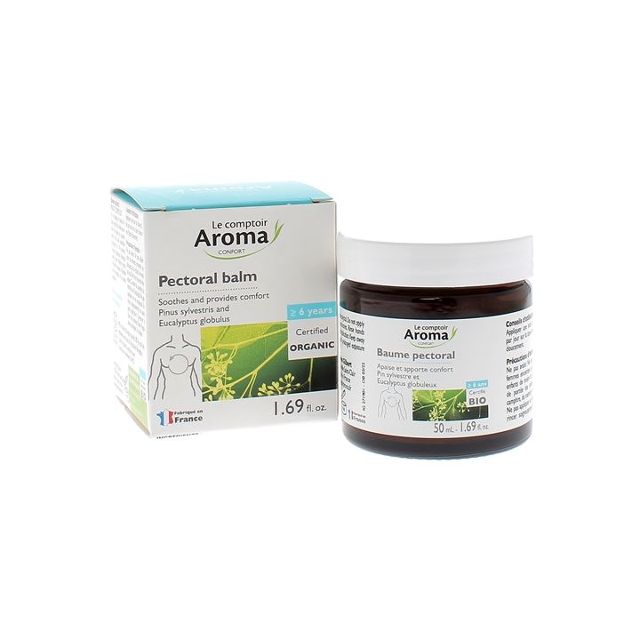 Baume pectoral bio Le Comptoir Aroma - pot de 50 ml