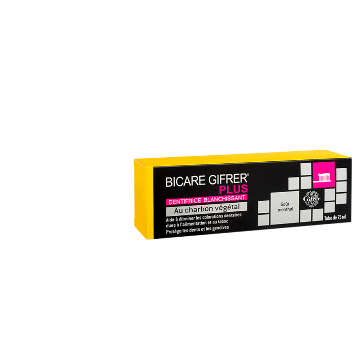 Bicare Gifrer Plus Dentifrice blanchissant au charbon végétal - tube de 75 ml