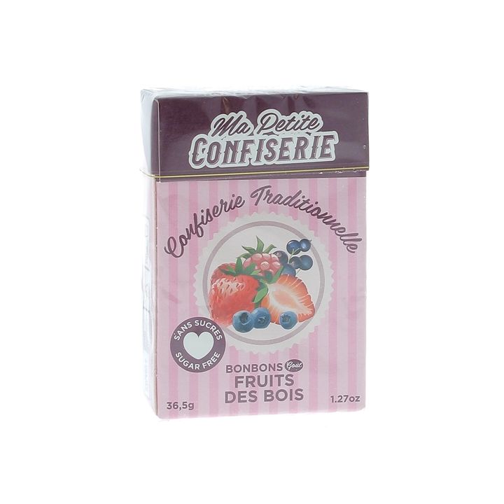 Bonbons aux fruits des bois sans sucre Ma petite confiserie - boite de 36,5g