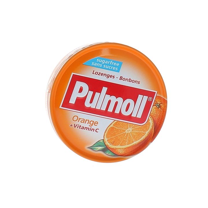 Bonbons orange sans sucres Pulmoll - boîte de 45 g