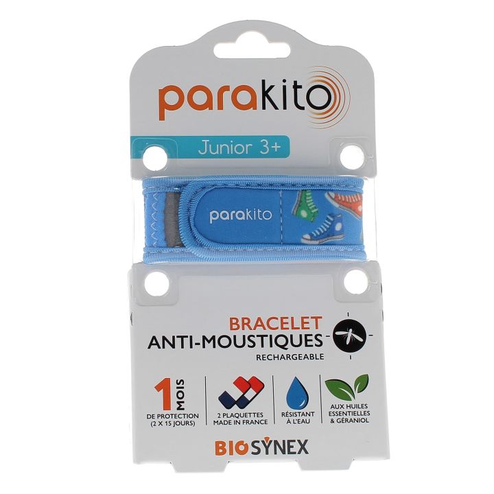 Bracelet anti-moustiques rechargeable junior Baskets Para Kito - 1 bracelet + 2 recharges