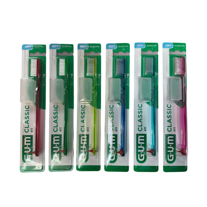 Brosse à dents Classic 411 souple GUM - une brosse à dents