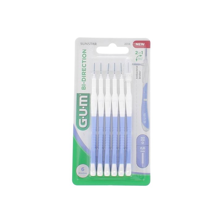 Brossette interdentaire Bi-direction 0.6 mm Gum - 6 brossettes