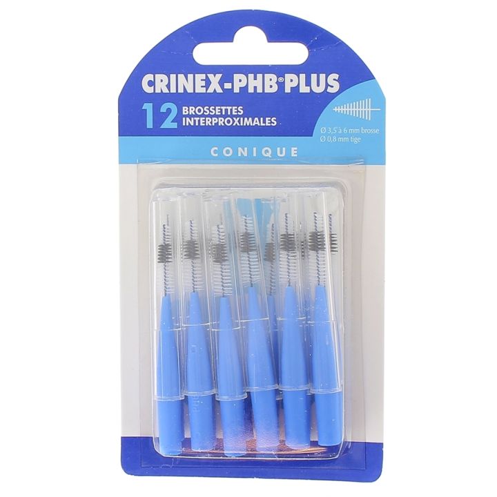 Brossettes interdentaires conique phb plus Crinex - 12 brossettes