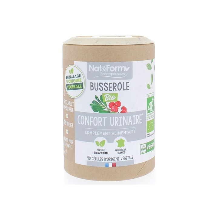 Busserole bio confort urinaire Nat&Form - boite de 90 gélules