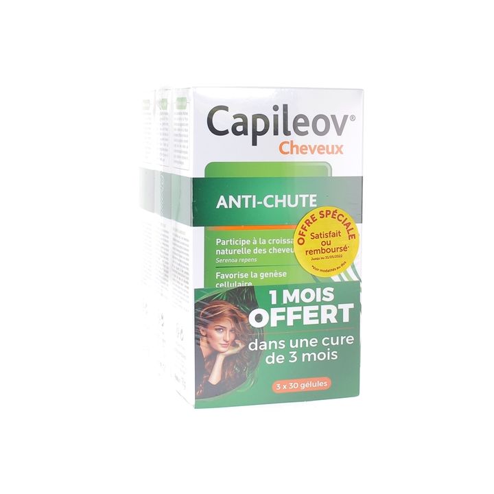 Capileov anti-chute double action Nutreov - boîte de 90 gélules pour 3 mois dont 1 mois offert