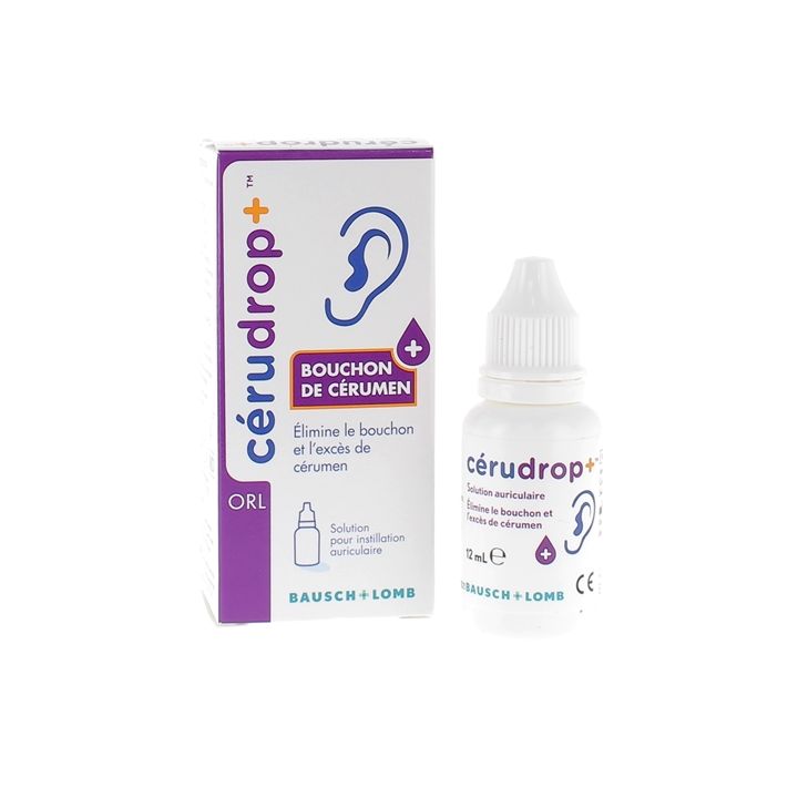 CeruDrop+ Solution auriculaire excès de cérumen Bausch Lomb - flacon de 12ml