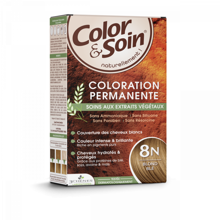 Color & soin coloration permanente Blond blé 8N Les 3 chênes - 1 kit