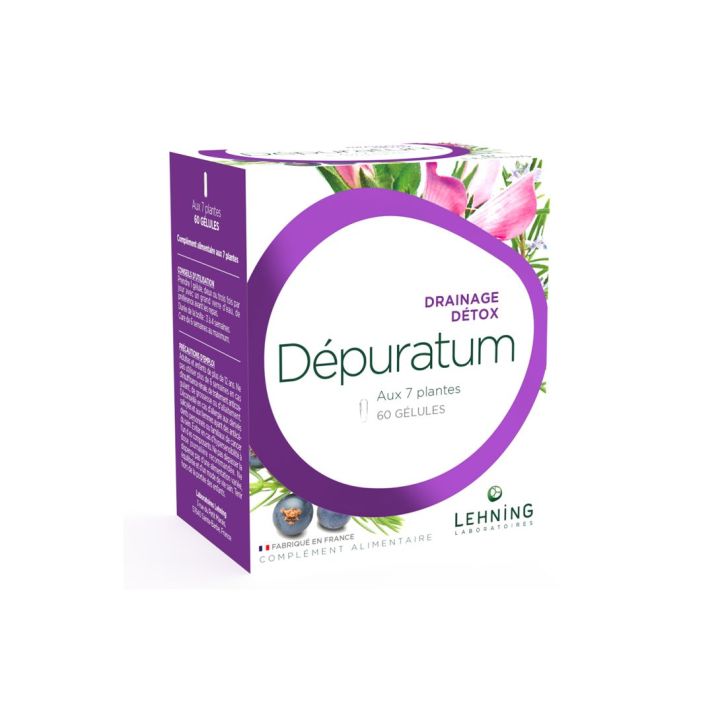 Dépuratum drainage détox Lehning - boite de 60 gélules
