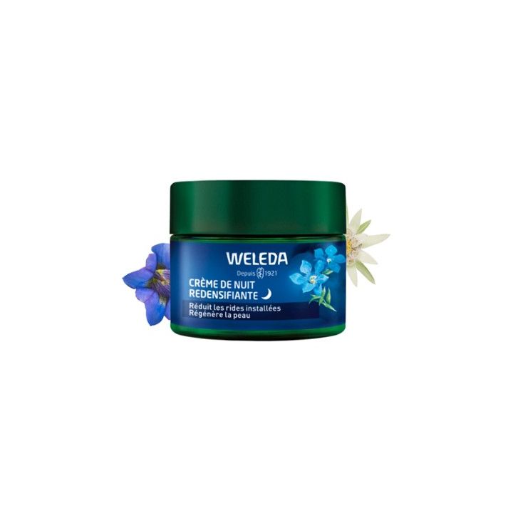 Crème de nuit redensifiante Gentiane bleue et Edelweiss Weleda - pot de 40ml