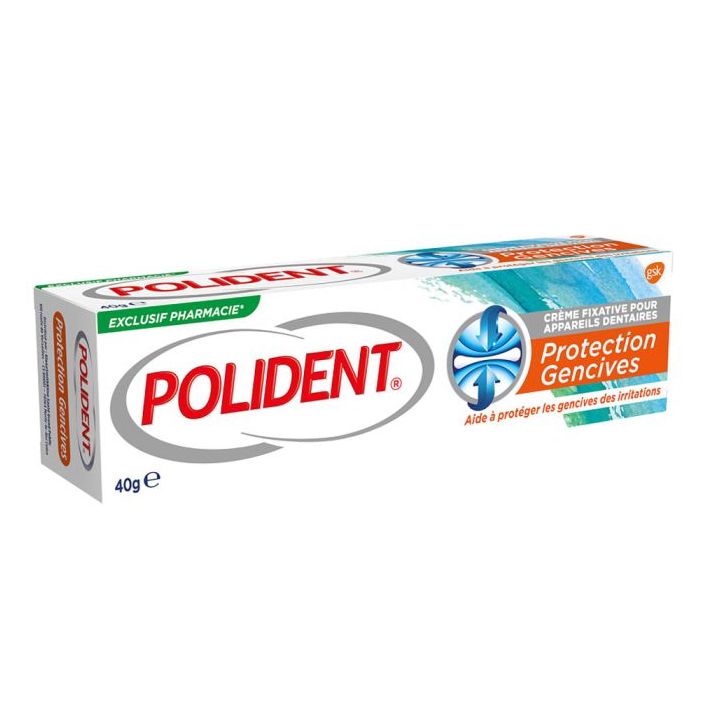 Crème fixative pour appareils dentaires Protection gencives Polident - tube de 40 g