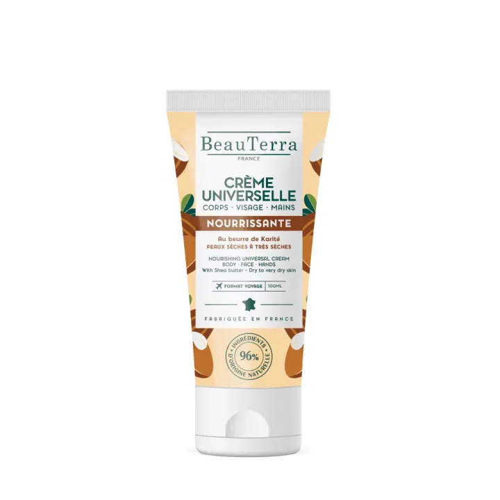 Crème universelle nourrissante au beurre de karité Beauterra - tube de 100ml