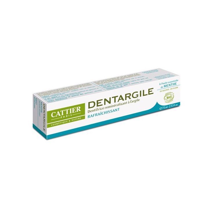 Dentargile dentifrice raffraichissant Menthe Bio Cattier - tube 75 ml