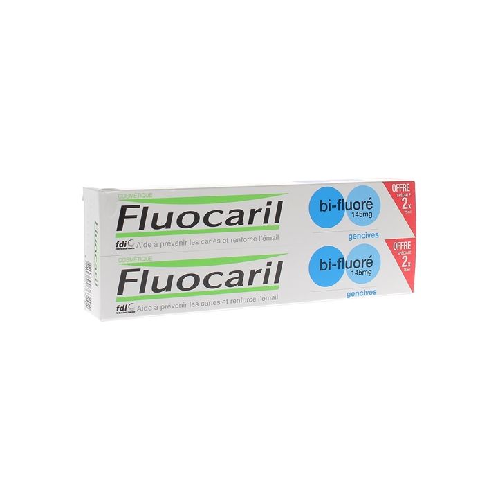 Dentifrice bi-fluoré 145mg Gencives Fluocaril - 2 tubes de 75ml