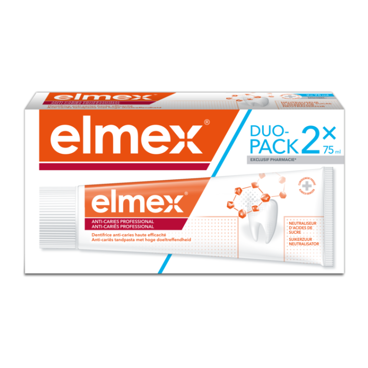 Dentifrice anti-carries professional Elmex - lot de 2 tubes de 75 ml