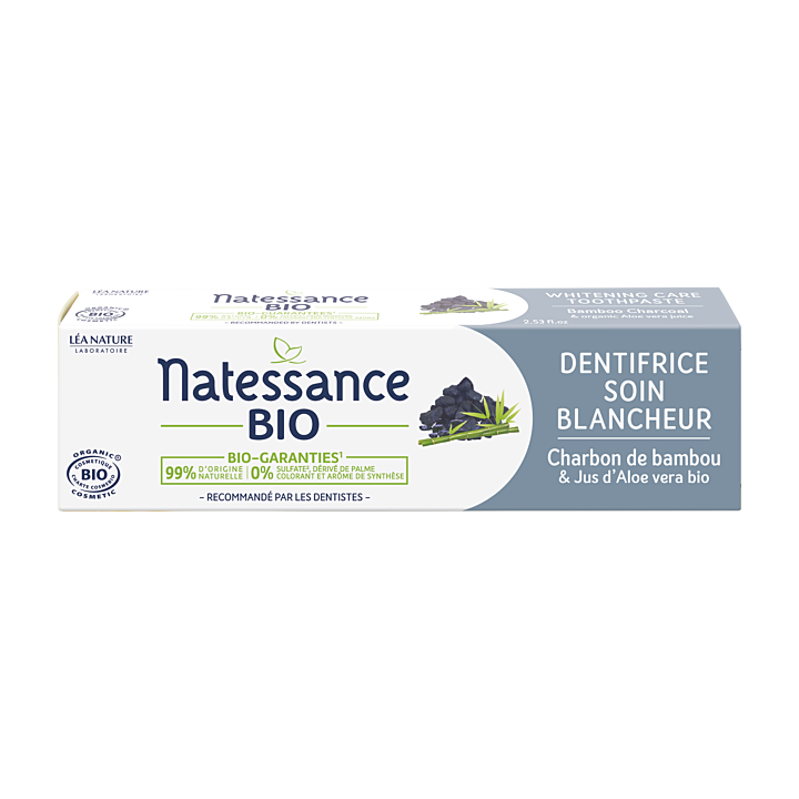 Dentifrice soin blancheur bio Natessance - tube de 75ml
