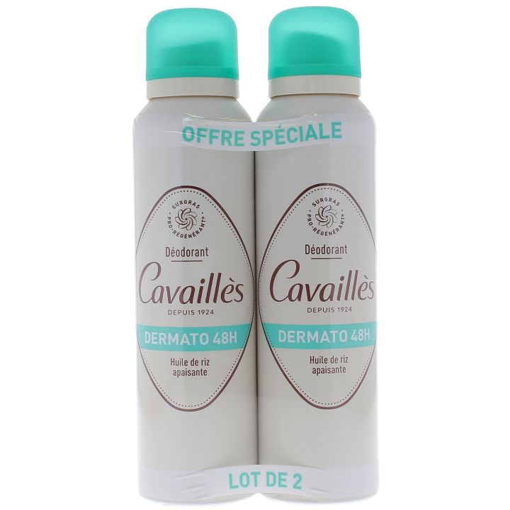 Déodorant dermato 48H Rogé Cavaillès - lot de 2 sprays de 150 ml