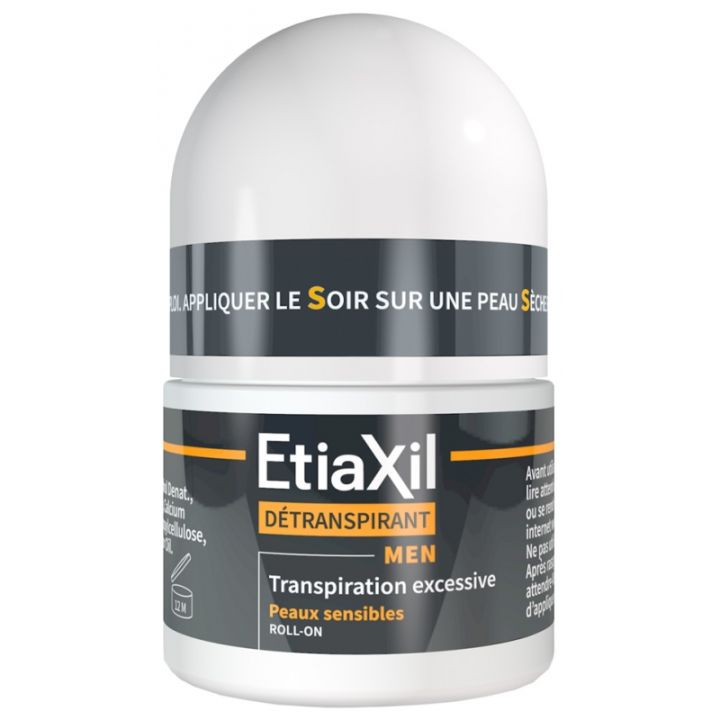 Détranspirant Men homme aisselles peau sensible Etiaxil - roll-on de 15ml