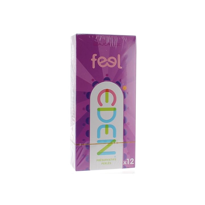 Eden Préservatifs Feel perlés Laboratoire Majorelle - boîte de 12 préservatifs