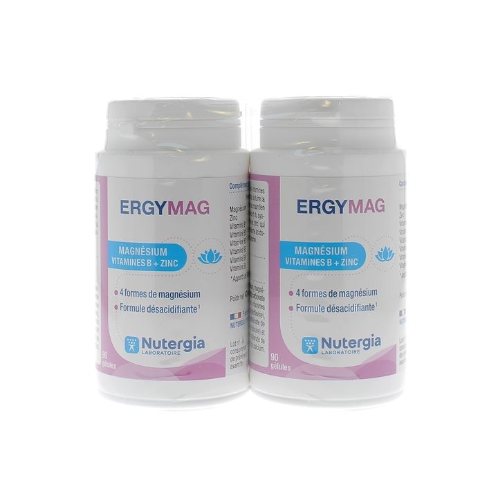 Ergymag Magnésium Nutergia - lot de 2 boîtes de 90 gélules