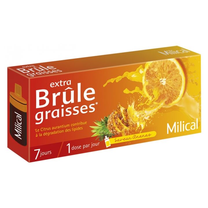 Extra brûle-graisses saveur ananas Milical - boîte de 7 doses