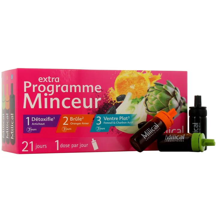 Extra programme minceur 21 jours Milical - boite de 21 doses de 10ml