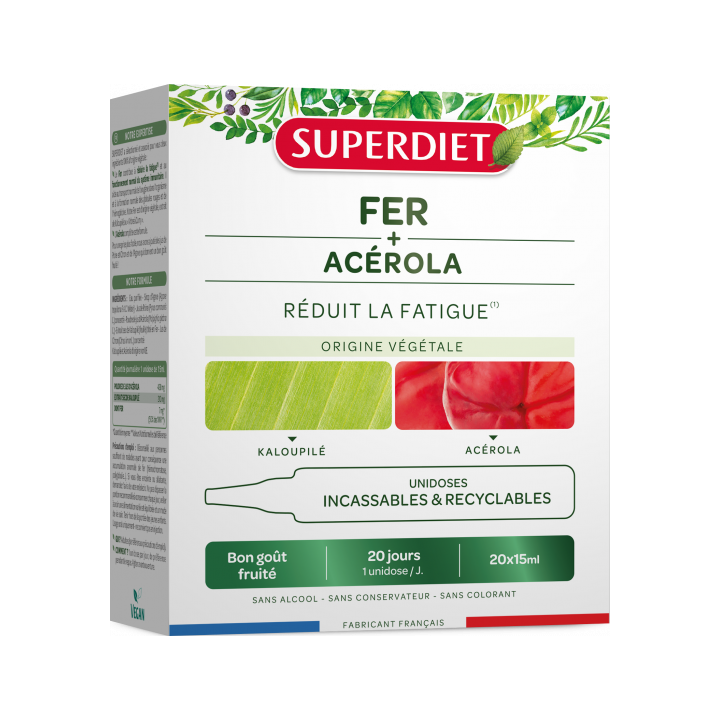 Fer + acérola Superdiet - boîte de 20 unidoses