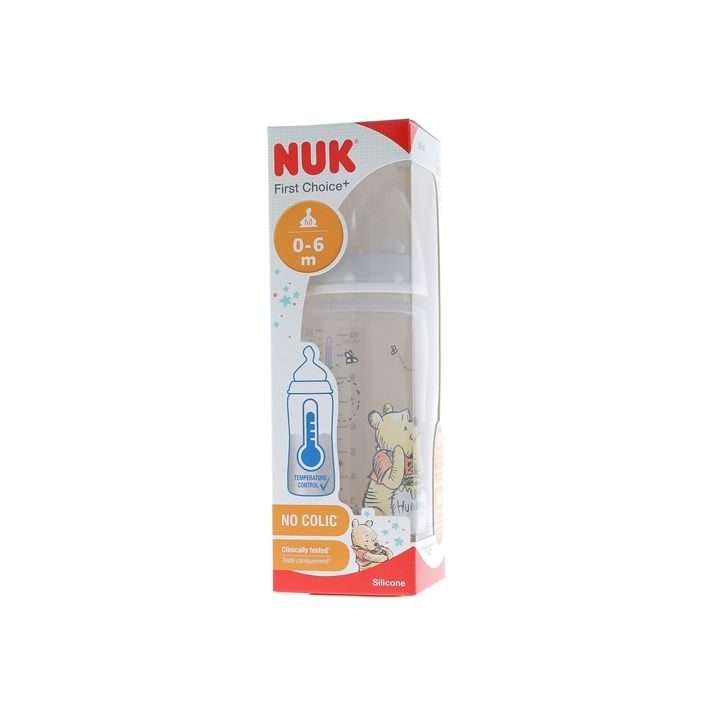 First Choice + Biberon Temperature Control Disney Winnie L'Ourson 0-6 mois NUK - biberon de 300 ml