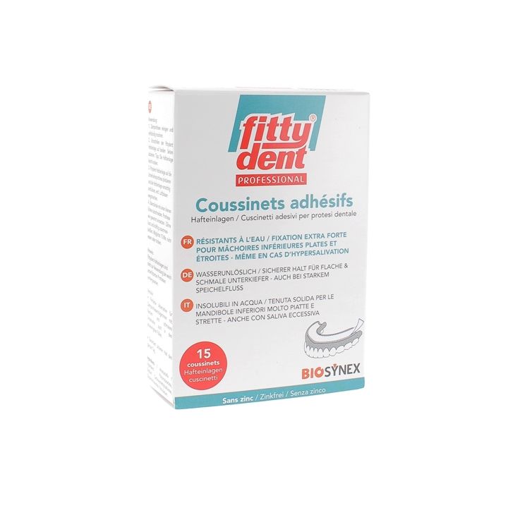 Fittydent Coussinets adhésifs pour prothèse inférieure - 15 coussinets
