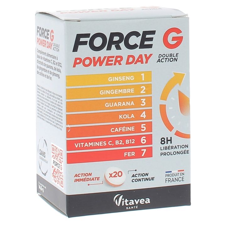 Force G Power Day Vitavea - boîte de 20 comprimés