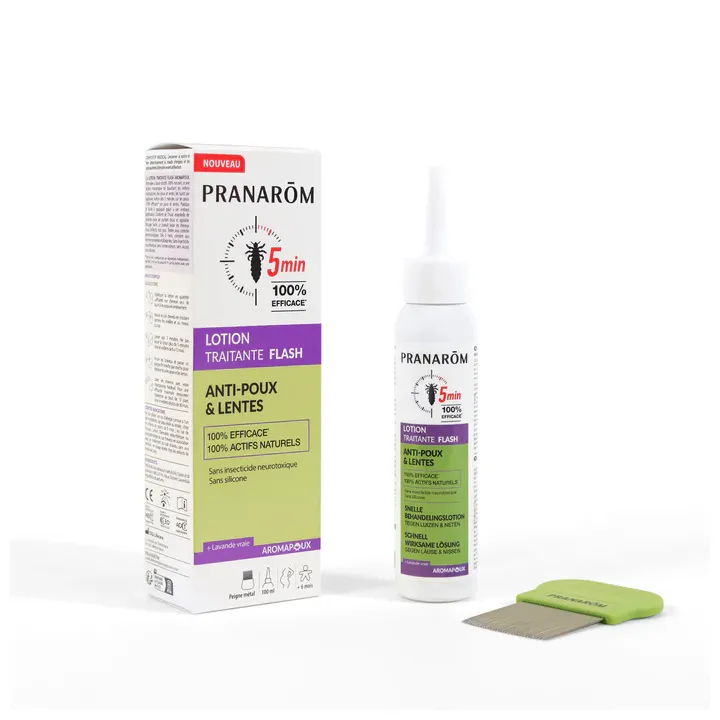 Aromapoux lotion traitante flash anti-poux & lentes Pranarôm - flacon de 100ml
