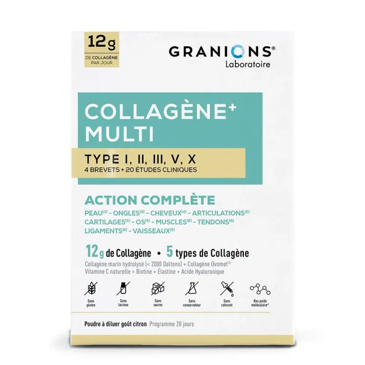 Collagène+ Multi type I-II-III-V-X Granions - pot de 260g