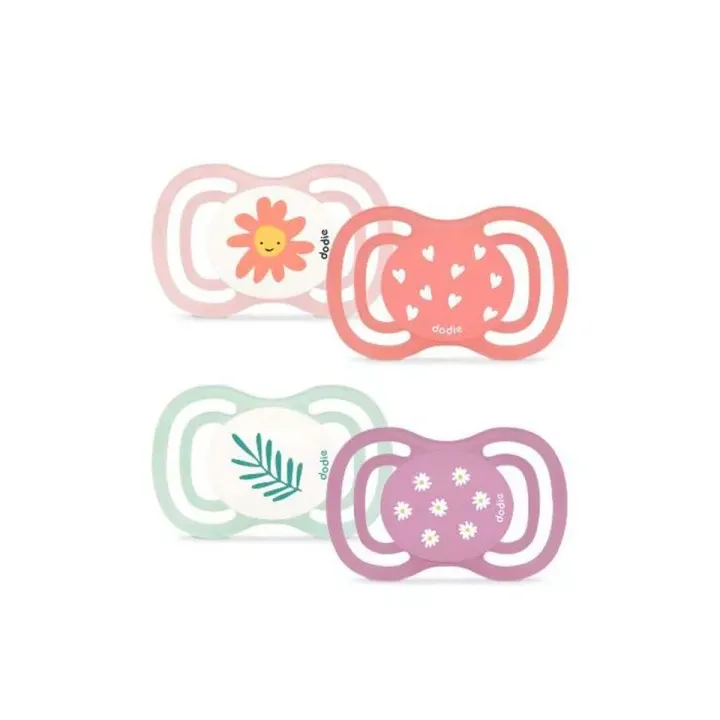 Sucettes anatomiques F2 extra fine jour nuit +6mois Dodie - 2 sucettes