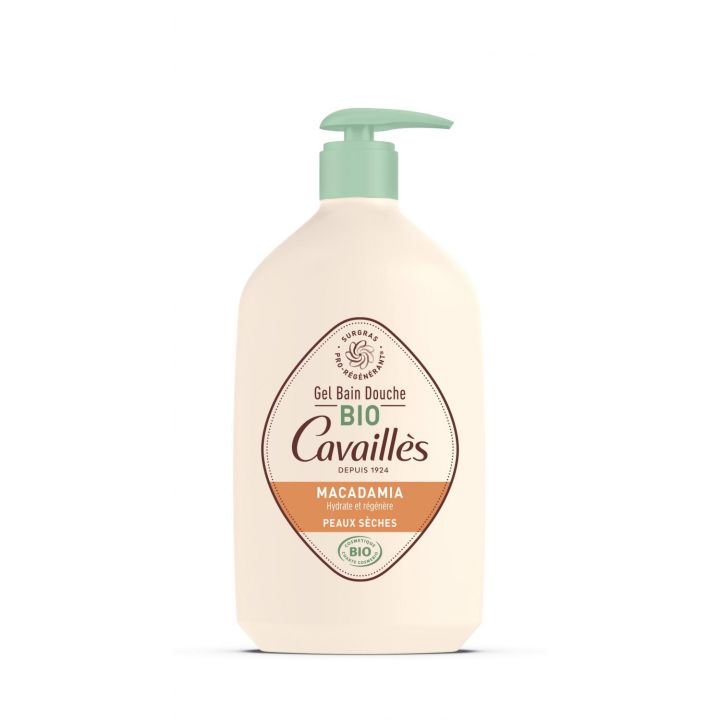 Gel bain et douche surgras bio huile de macadamia Rogé Cavaillès - flacon de 1L