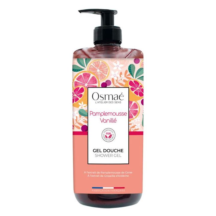 Gel douche Pamplemousse Vanillé Osmaé - flacon-pompe de 1L