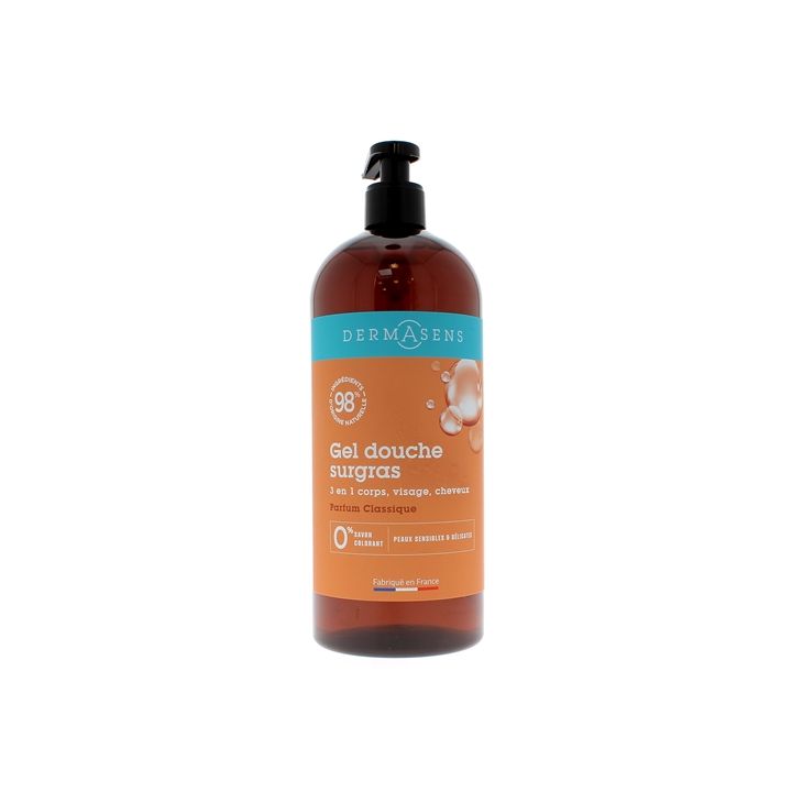 Gel douche surgras Dermasens Marque Verte - flacon pompe de 1L