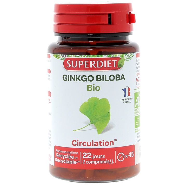 Ginkgo biloba bio Super Diet - boite de 45 comprimés