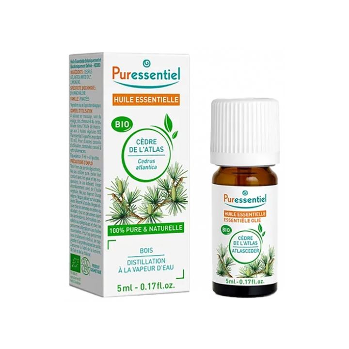 Huile essentielle de cèdre de l'atlas bio Puressentiel - flacon de 5 ml
