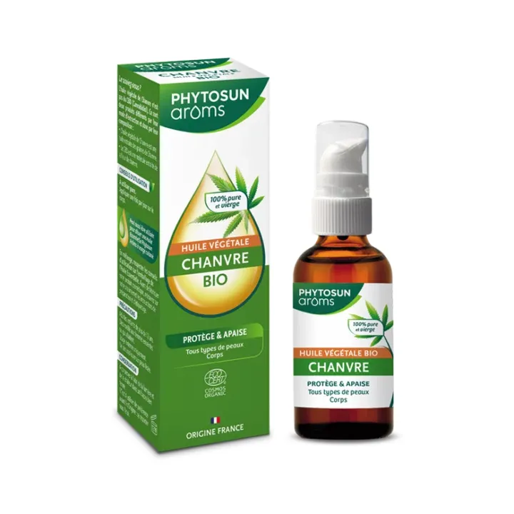 Huile végétale chanvre bio Phytosun arôms - flacon-pompe de 50ml