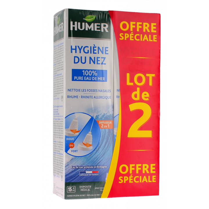 Hygiène du Nez Adulte Humer - Lot de 2 spray de 150ml