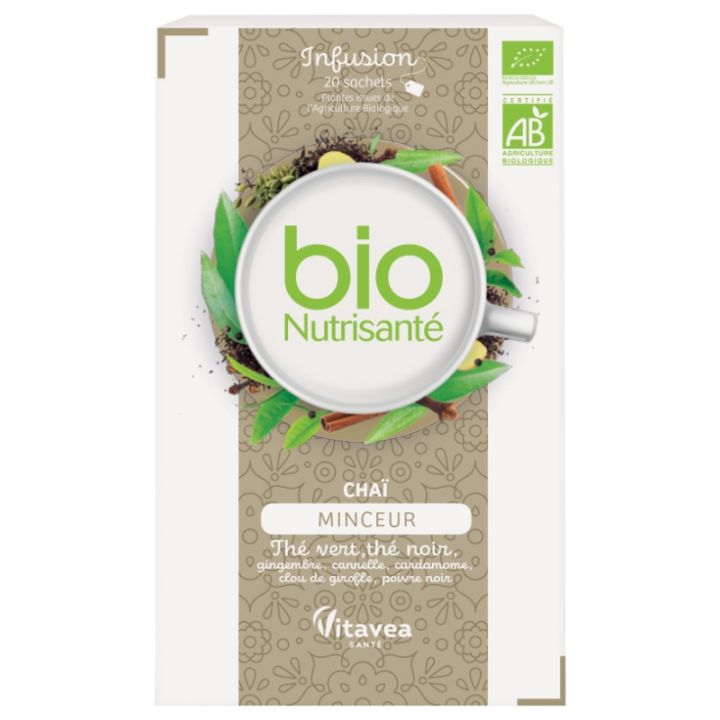 Infusion Chaï minceur bio Nutrisanté - boîte de 20 sachets