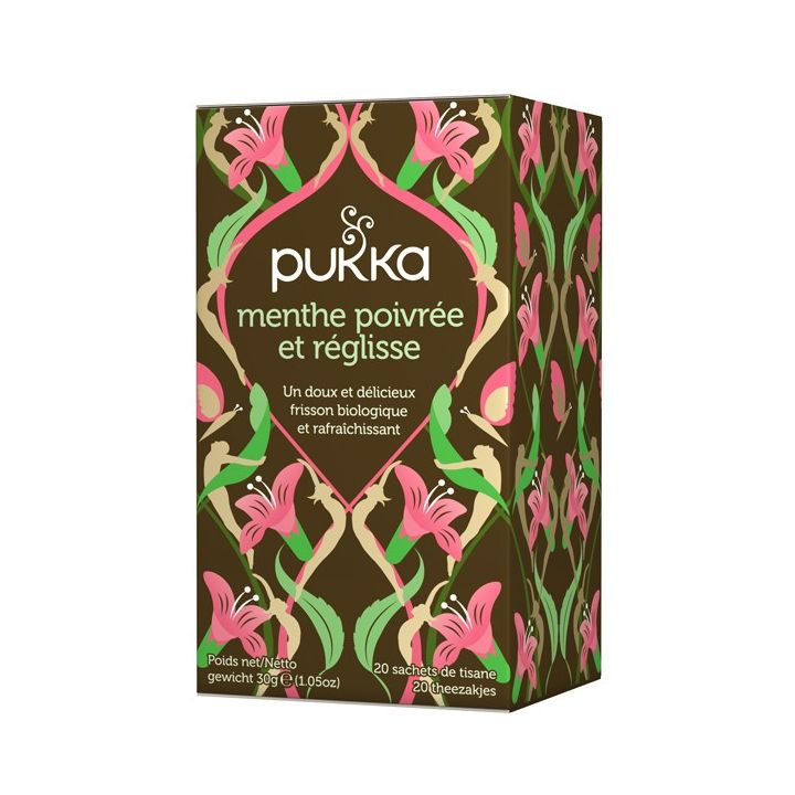 Infusion Menthe poivrée & Réglisse (Peppermint & Licorice) BIO Pukka - 20 sachets